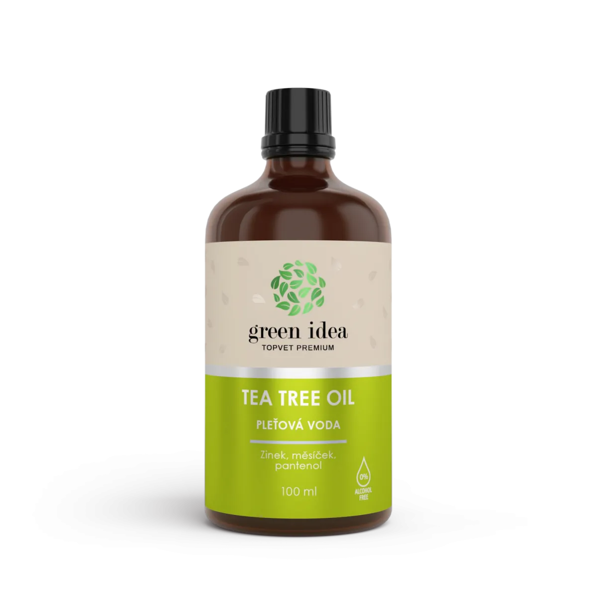 Green Idea TTO pleťová voda s měsíčkem, panthenolem a zinkem bez alkoholu 100 ml